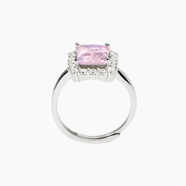 Anello In Argento Con Zircone Rosa Desiderio Infinito - immagine 2