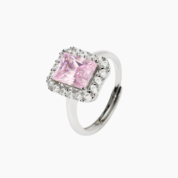 Anello In Argento Con Zircone Rosa Desiderio Infinito-2