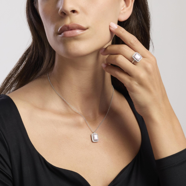 Anello In Argento Con Zircone Rosa Desiderio Infinito-3