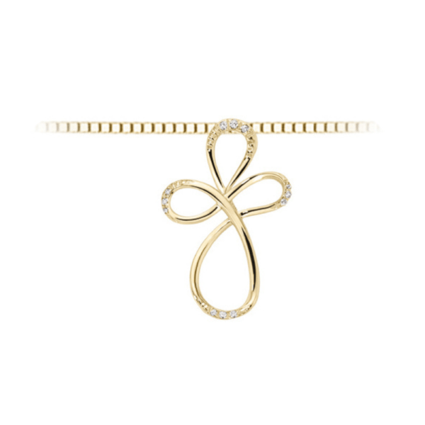 Pendente In Oro Giallo 18 kt 22 mm ct 0.04